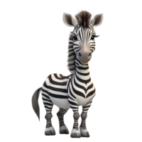 ai generato 3d carino zebra png