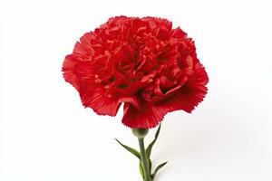 AI generated Red Carnation isolated on white background. AI Generated photo
