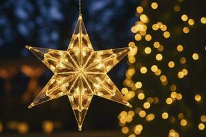 AI generated Christmas Star Decorations. AI Generated photo