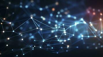 AI generated Abstract Digital Connections with Data and Blockchain Technology. AI Generated photo