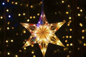 AI generated Christmas Star Decorations. AI Generated photo