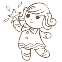 cute gingerbread girl with star png