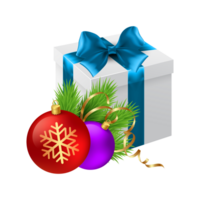 Christmas  - Christmas Present With Christmas Balls On Transparent Background png