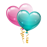 Balloons - Heart Shape Blue Pink Decorative Balloons png