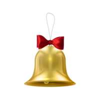 Christmas  - Christmas Bell With Bow On Transparent Background png