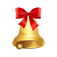 Christmas  - Christmas Bell With Red Bow On Transparent Background png