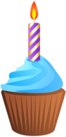 anniversaire muffin avec bougie png