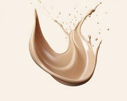 AI generated Liquid foundation splash element, fluid cosmetic cream 3d rendering. AI Generated photo