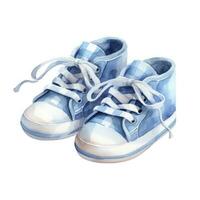 AI generated Watercolor newborn small shoes isolated white background. AI Generated photo