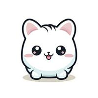 ai generado linda kawaii gato clipart icono blanco antecedentes. ai generado foto