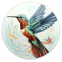 AI generated Hummingbird clipart on white background. AI Generated photo