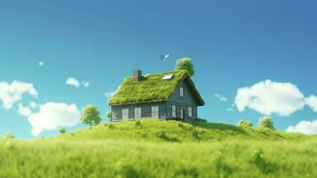 AI generated Green and environmentally friendly housing concept. AI Generated photo