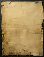 AI generated Sheet of vintage yellowed paper. AI Generated photo