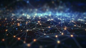 AI generated Abstract Digital Connections with Data and Blockchain Technology. AI Generated photo