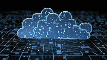 AI generated Abstract cloud computing technology concept. Generative AI. photo