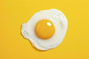 AI generated Fried egg on a yellow background. AI Generated photo