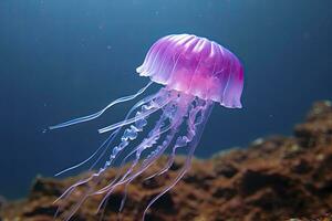 AI generated Mauve stinger purple jellyfish. AI Generated. photo