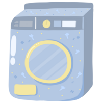 Blue Cute Washing Machine Isolated png