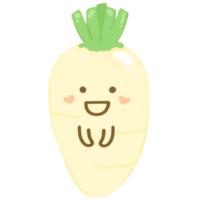 fofa branco rabanete daikon desenho animado personagem png