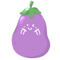 Cute Eggplant Vegetable Cartoon Character png