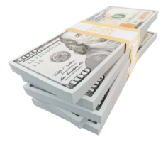 Stacks of One Hundred Dollar Bills Isolated. Transparent PNG. png