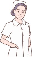 Illustration of nurses characters. Concept of medical personnel and medicine. Hand drawn style. png