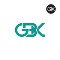 letra gbk monograma logo diseño vector