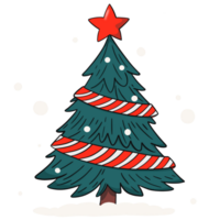 Christmas tree with ribbon png