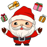 Santa Claus with the gift box png