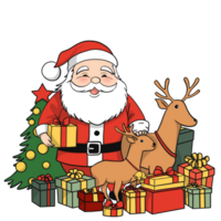 Santa Claus con il regalo scatola png