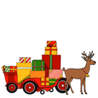 Sleigh with gift box png