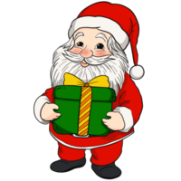 Santa Claus with the gift box png