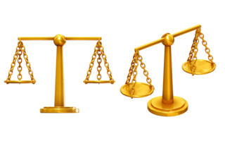 3d le rendu de Balance de justice, judiciaire balancier png