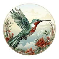 AI generated Hummingbird clipart on white background. AI Generated photo