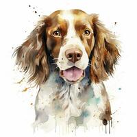 AI generated Watercolor dog clip art on white background. AI Generated photo