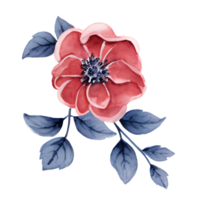 AI generated Floral watercolor element, Suitable for nature themed designs, greeting cards, spring and summer event promotions, and floral patterns for various products png