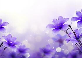 AI generated Abstract spring background with purple flowers. AI Generated photo