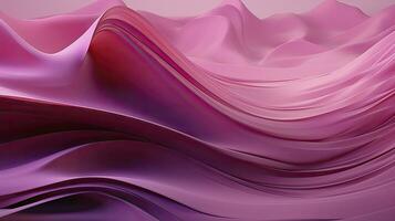 AI generated Abstract 3D image of digital waves in shades of pink and purple. AI Generated photo