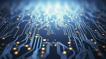 AI generated Circuit Board Background. Computer, Data, Technology, Artificial Intelligence. AI Generated photo