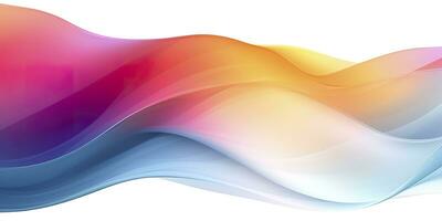 AI generated Colorful abstract wave lines flowing horizontally on a white background, ideal for technology, music, science and the digital world. AI Generative photo