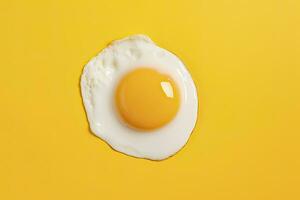 AI generated Fried egg on a yellow background. AI Generated photo