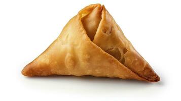 AI generated Tasty samosa isolated on white background.  AI Generated. photo