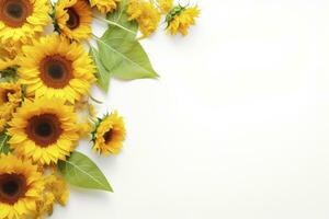 AI generated Sunflower Background with copy shape. AI Generated photo