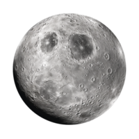 AI generated 3d moon sphere on transparent background PNG image