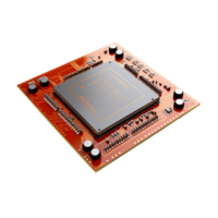 AI generated computer circuit board chip on transparent background PNG image