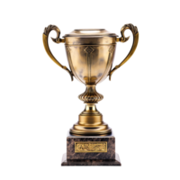 AI generated gold trophy cup on transparent background PNG image