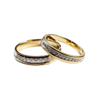 AI generated wedding rings on transparent background PNG image