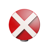 AI generated red cancel cross sign board isolated on transparent background PNG image