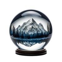 AI generated crystal globe on transparent background PNG image