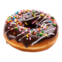 AI generated donut with sprinkles on transparent background PNG image